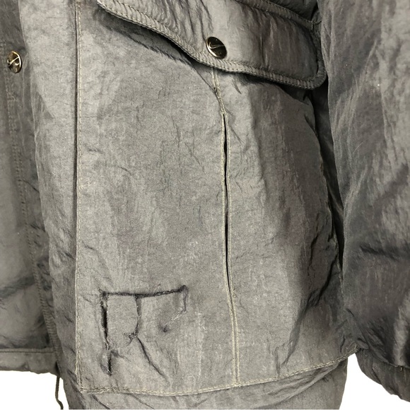 Vintage 90s Black Neutral Tone Nike Air Hooded Drawstring Winter Jacket - Picture 16 of 16